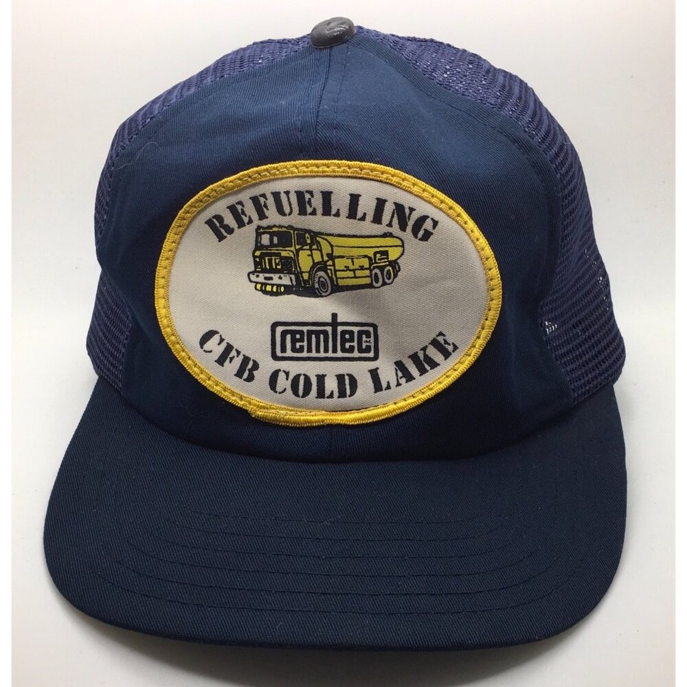Vtg Mesh Snapback Hat Cap Refuelling Remtec C.F.B. Cold Lake  Fuel Tanker Tank